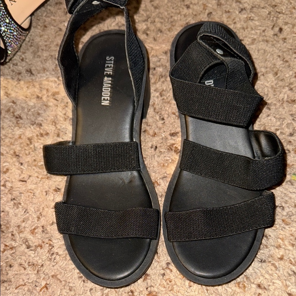 Steve Madden Black Strappy Sandals